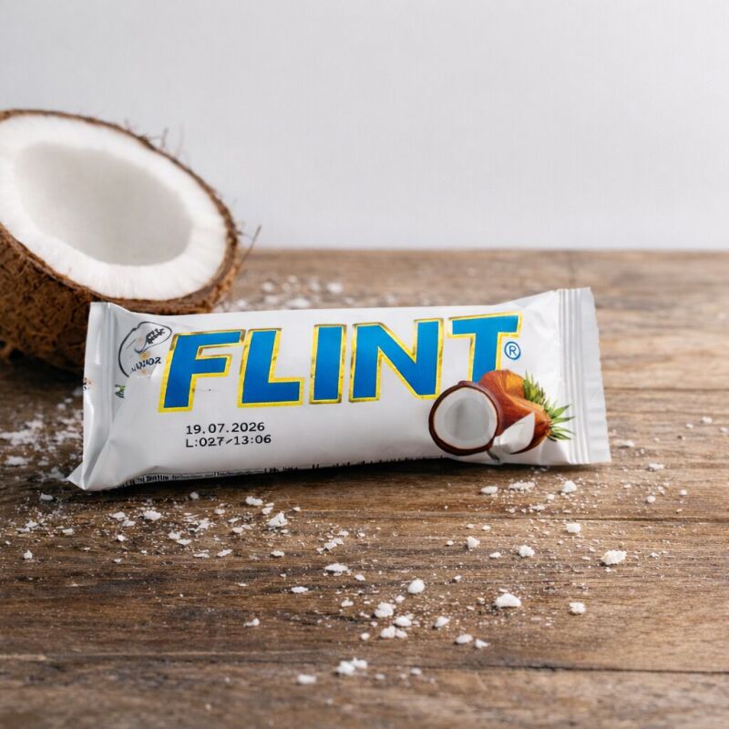 Flint Kokosová tyčinka polévaná bílou cukrářskou polevou 50g